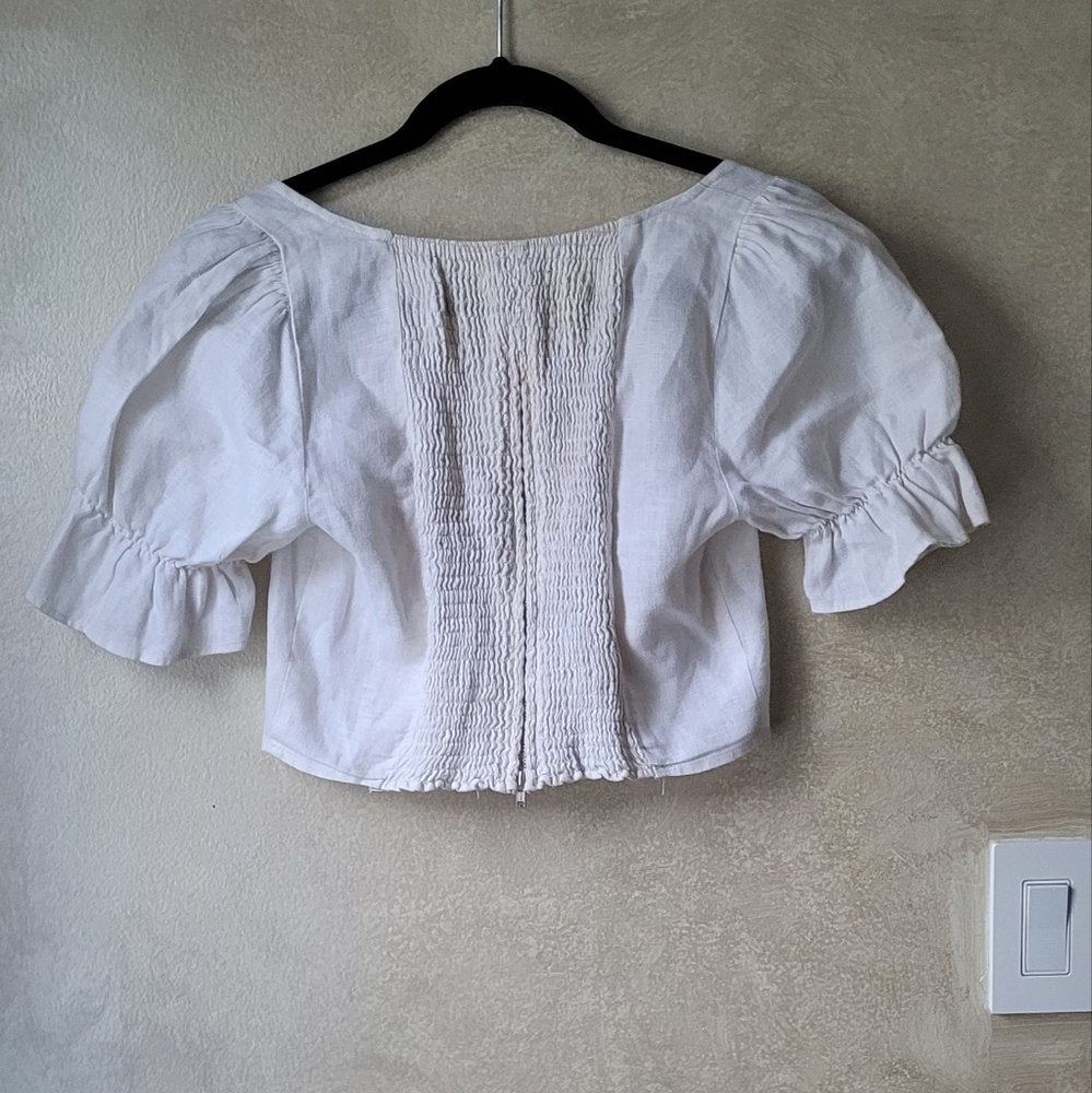REFORMATION CAPULET LINEN TOP - Picture 7 of 8